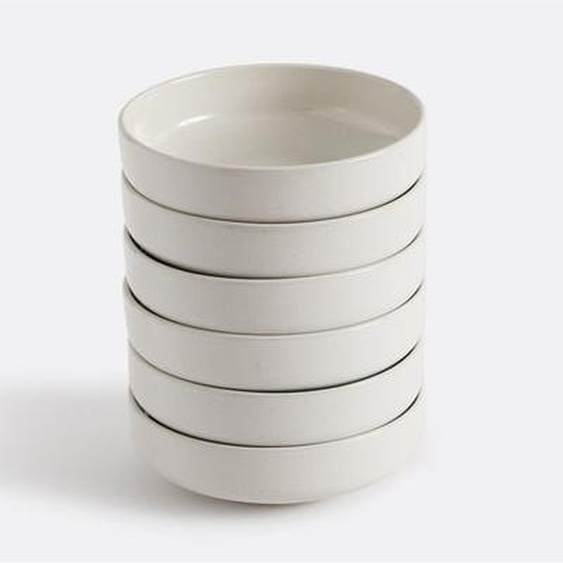 Lot de 6 assiettes creuses en grès moucheté, Tecka