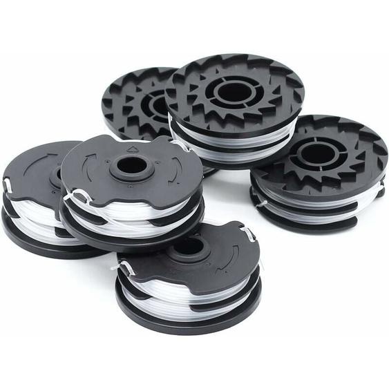 SNQ - Lot de 6 Bobines de Fil de Rechange pour Débroussailleuse sans Fil lidl Parkside (prta 20-Li, prt 550, prt 300) - 1,6 mm, 2 x 4 m