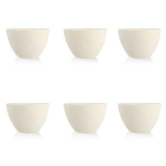 Lot de 6 bols snowstack 865ml 15.5cm en gres blanc mat