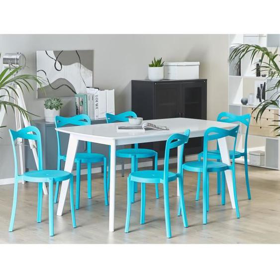Lot de 6 chaises de jardin bleu turquoise CAMOGLI