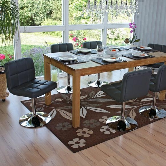 lot de 6 chaises de salle à manger Chaise pivotante Chaise Kavala similicuir chrome ~ gris
