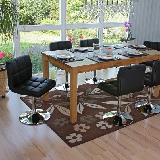 lot de 6 chaises de salle à manger Chaise pivotante Chaise Kavala similicuir chrome ~ noir