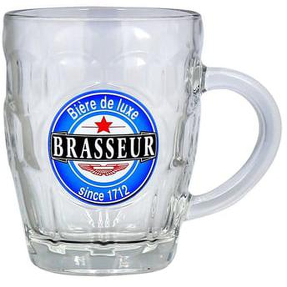 Lot de 6 chopes a biere 54 cl en verre brasseur