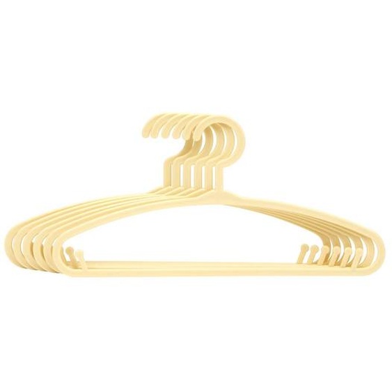 Lot De 6 Cintres Enfant Blanc Plastique Jaune
