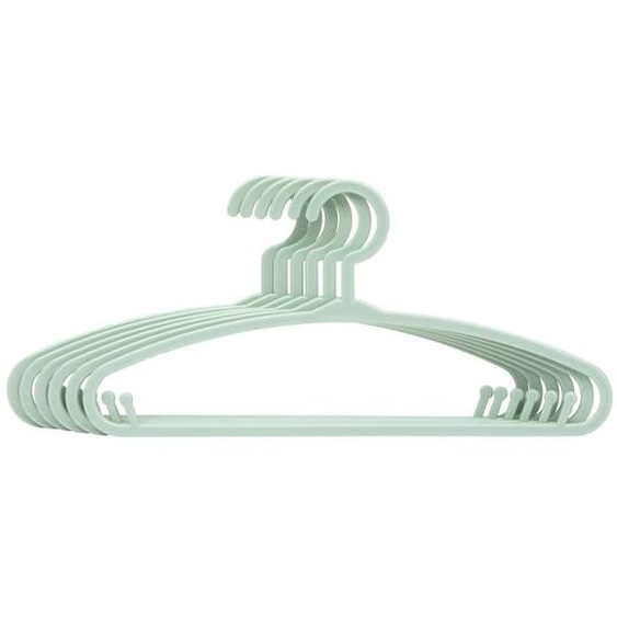 Lot De 6 Cintres Enfant Blanc Plastique Vert