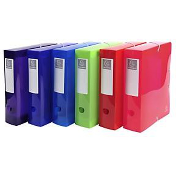 Lot de 6 - EXACOMPTA Boite de classement en polyproppylène dos 80mm Iderama PP - A4 - Couleurs assorties