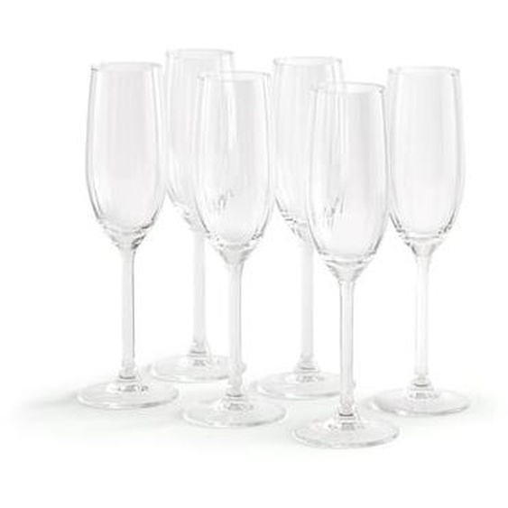 Lot de 6 flutes en verre plissé, Pliso
