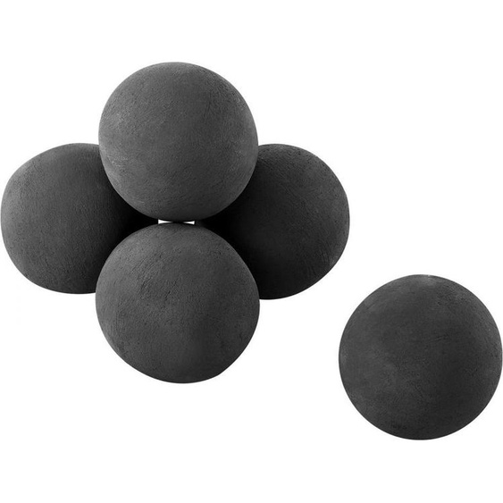 lot de 6 galets en céramique - Galets décoratifs pour cheminée - 12,7cm noir
