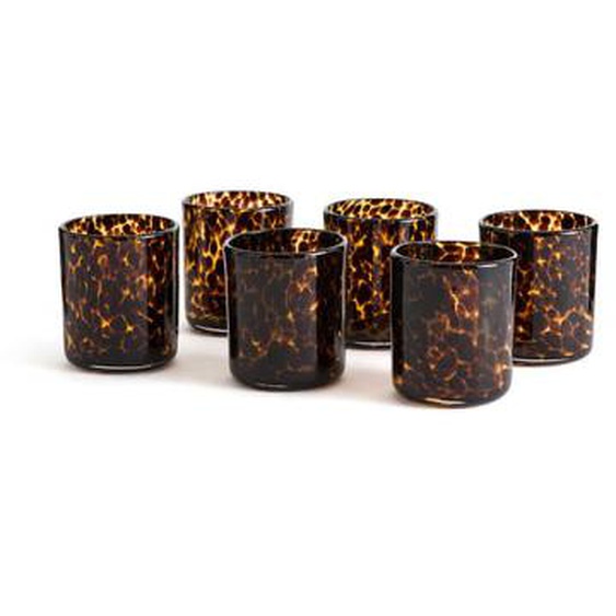 Lot de 6 gobelets en verre ambré, Fauvita