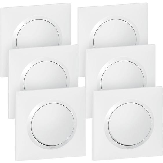 Lot de 6 interrupteurs ou va-et-vient dooxie complet - blanc - Legrand