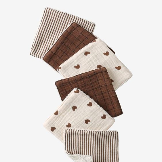 Lot de 6 lingettes lavables ficelle