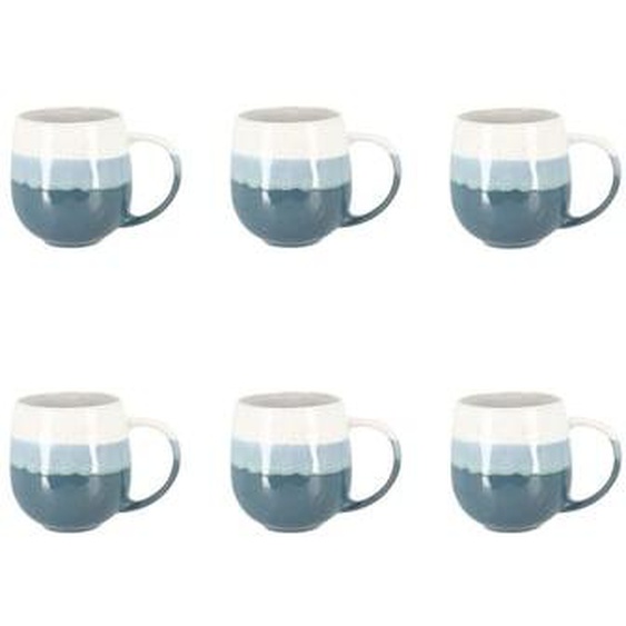 Lot de 6 mugs rita bleu 44cl en gres