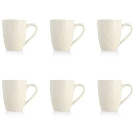 Lot de 6 mugs snowstack 33cl en gres blanc mat