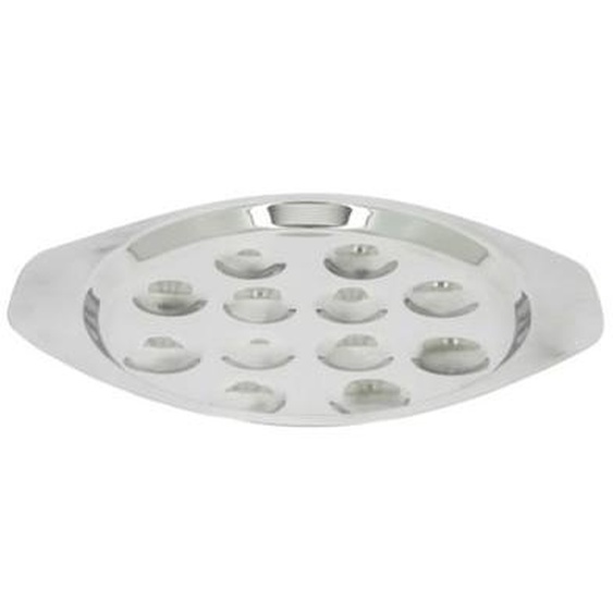 Lot de 6 plats a escargots 12 trous en inox