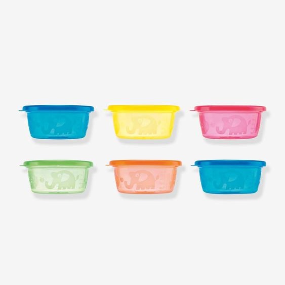 Lot de 6 pots pour encas multicolore