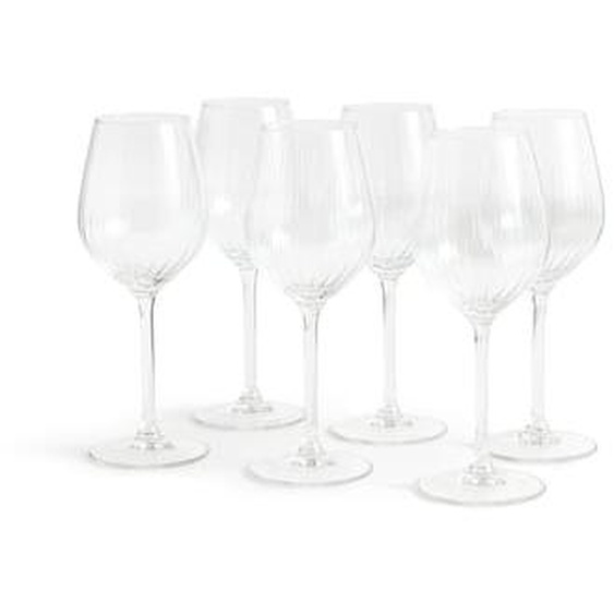Lot de 6 verres à vin en verre plissé, Pliso