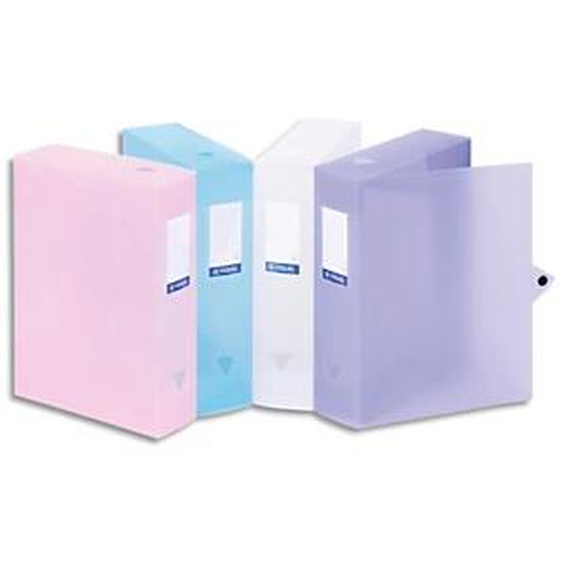 Lot de 6 - VIQUEL Boîte de classement en PP PROPYSOFT assortis,dos 8cm,étiquette sur le dos,fermeture pression