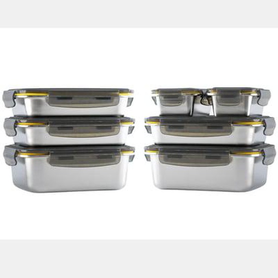 Lot de 7 boites alimentaires en inox