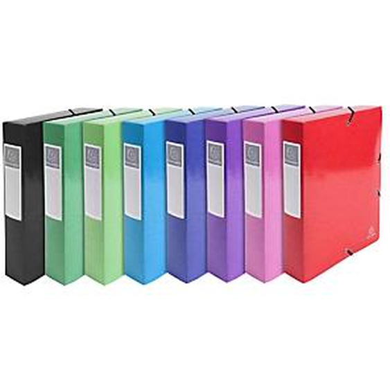 Lot de 8 - EXACOMPTA Boite de classement Dos 60mm Iderama - A4 - Couleurs assorties
