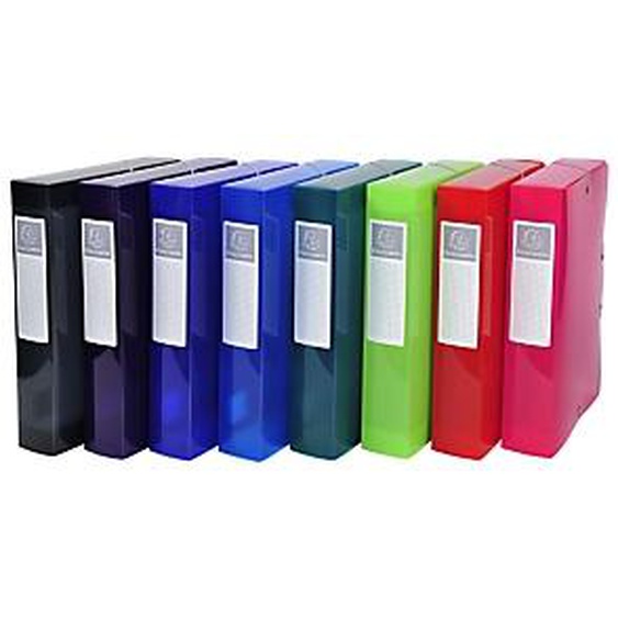 Lot de 8 - EXACOMPTA Boite de classement en polyproppylène dos 60mm Iderama PP - A4 - Couleurs assorties