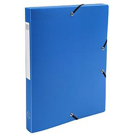 Lot de 8 - EXACOMPTA Boite de Classement Exabox Dos 25mm polypropylène 7/10e OPAK - A4 - Bleu clair