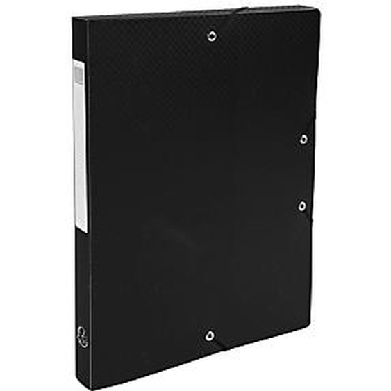 Lot de 8 - EXACOMPTA Boite de Classement Exabox Dos 25mm polypropylène 7/10e OPAK - A4 - Noir