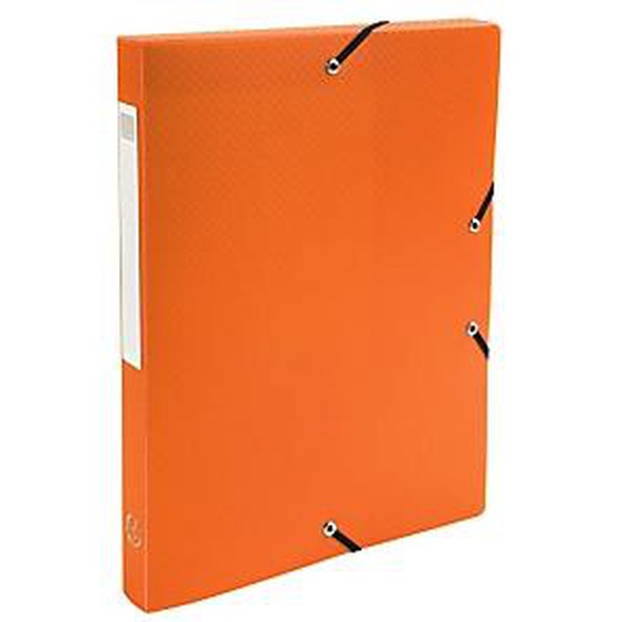 Lot de 8 - EXACOMPTA Boite de Classement Exabox Dos 25mm polypropylène 7/10e OPAK - A4 - Orange