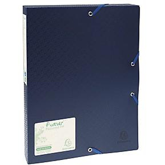 Lot de 8 - EXACOMPTA Boite de classement Exabox dos 40mm polypropylène 7/10e Forever® PP - A4 - Bleu