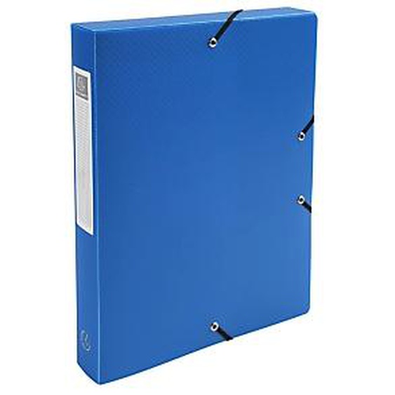 Lot de 8 - EXACOMPTA Boite de Classement Exabox Dos 40mm polypropylène 7/10e OPAK - A4 - Bleu clair