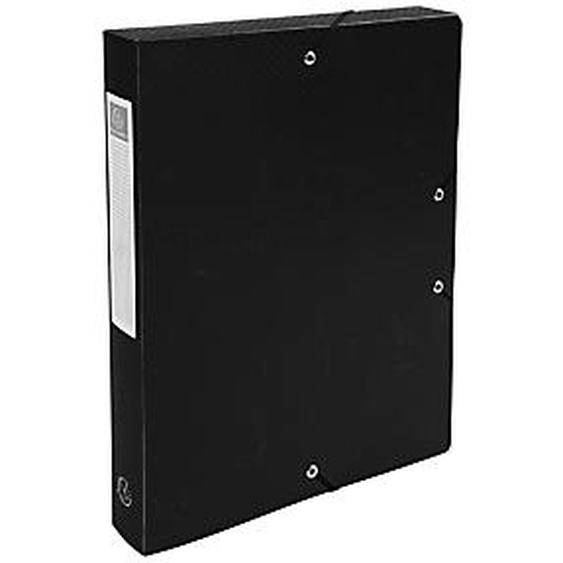 Lot de 8 - EXACOMPTA Boite de Classement Exabox Dos 40mm polypropylène 7/10e OPAK - A4 - Noir