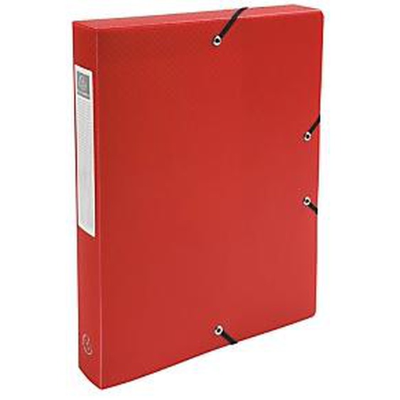 Lot de 8 - EXACOMPTA Boite de Classement Exabox Dos 40mm polypropylène 7/10e OPAK - A4 - Rouge