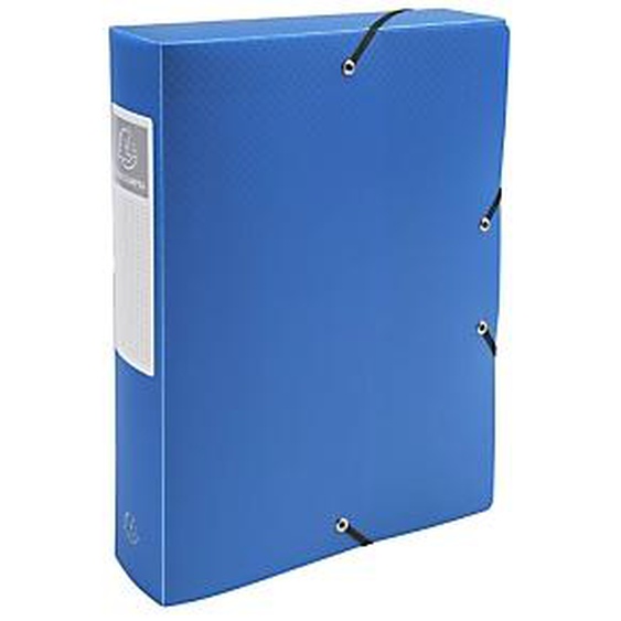 Lot de 8 - EXACOMPTA Boite de Classement Exabox Dos 60mm polypropylène 7/10e OPAK - A4 - Bleu clair