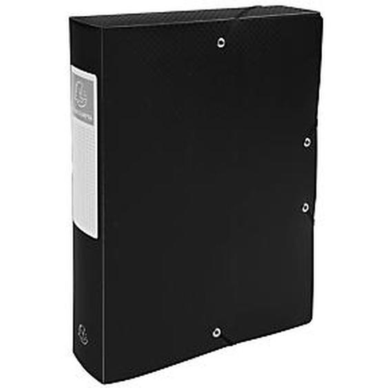 Lot de 8 - EXACOMPTA Boite de Classement Exabox Dos 60mm polypropylène 7/10e OPAK - A4 - Noir