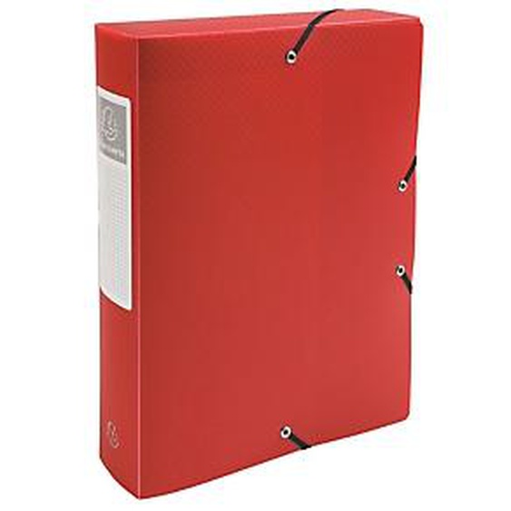 Lot de 8 - EXACOMPTA Boite de Classement Exabox Dos 60mm polypropylène 7/10e OPAK - A4 - Rouge
