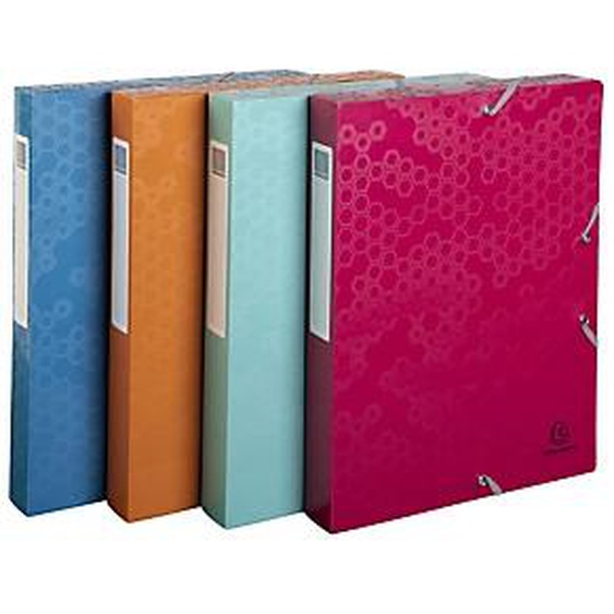 Lot de 8 - EXACOMPTA Boite de classement polypropylène recyclé Maïa dos 40mm - A4 - Couleurs assorties