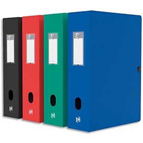 Lot de 8 - OXFORD Boîte de classement Memphis 24x32cm, en polypropylène 7/10e. Dos 8cm. Assortis tradition