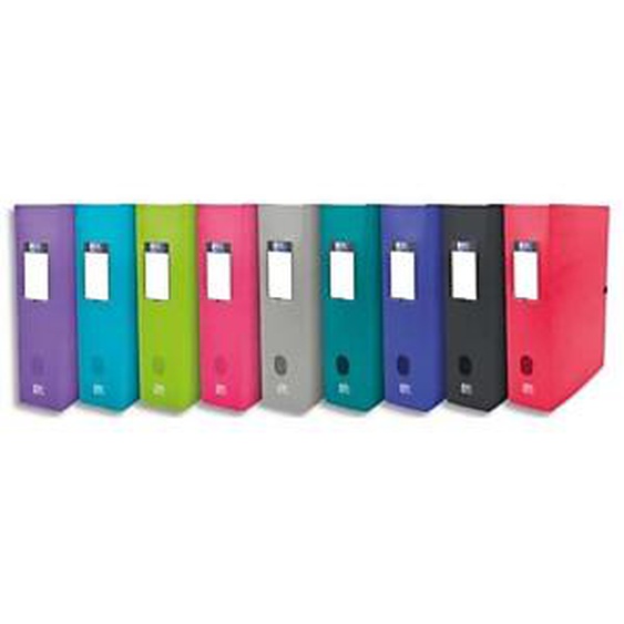 Lot de 9 - OXFORD Boîte de classement OSMOSE en polypropylène 7/10e. Dos 8 cm. Format A4. Coloris assortis