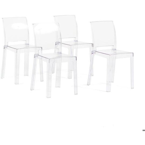 Lot de chaises Aria en polycarbonate transparent, pour usage intérieur et extérieur (4 chaises, Transparentes)