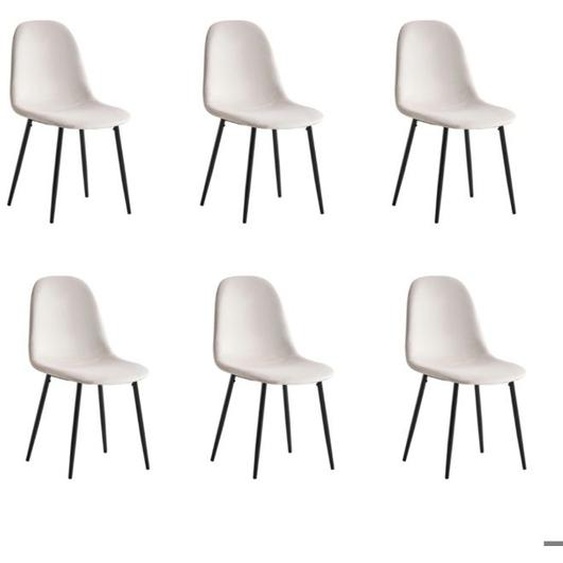 Lot de chaises  SCANDINAVE en velours pieds métal noir