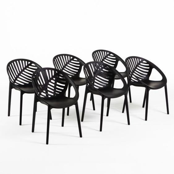 Lot de chaises VIVIAN en polypropylène renforcé empilables Usage intérieur et extérieur (6 Chaises Anthracite)
