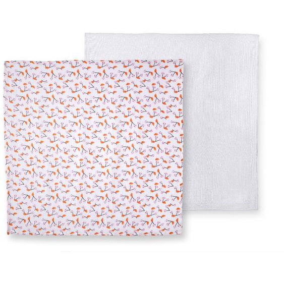 Lot De Deux Langes Escapade Kawaii Gaze De Coton Rose