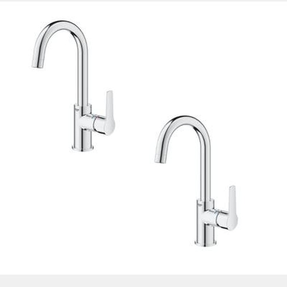 Lot de deux Mitigeurs lavabo bec de cygne Start 2021 L avec vidage