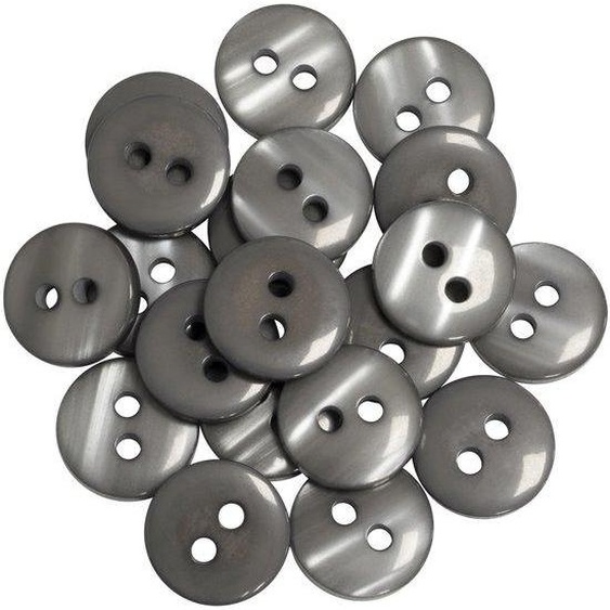 Lot en plastique, 20 clous de couture ronds Ø 12,5 mm, 2 trous, longueur 20 cm, gris foncé