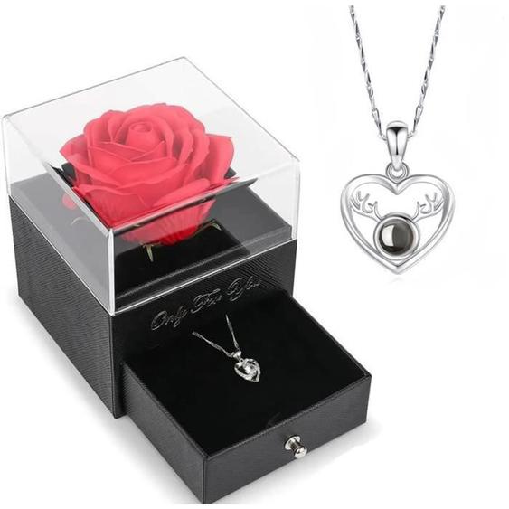 Love Deer 100 Langues Je taime Collier Projection Pour Copines Pour Petite Amie Cadeaux Pour La Saint Valentin