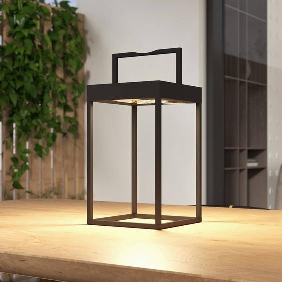 Lucande Lampe solaire LED Lynzy, 38 cm, noir, métal, IP65 Lynzy Lucande, dimmable, noir, Aluminium, Moderne, Lampe Solaire