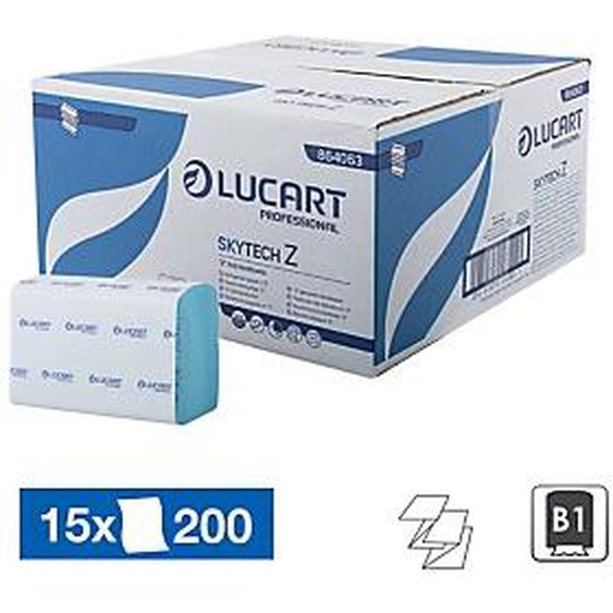 LUCART Essuie-mains enchevêtrés Lucart Skytech, 15 paquets de 200