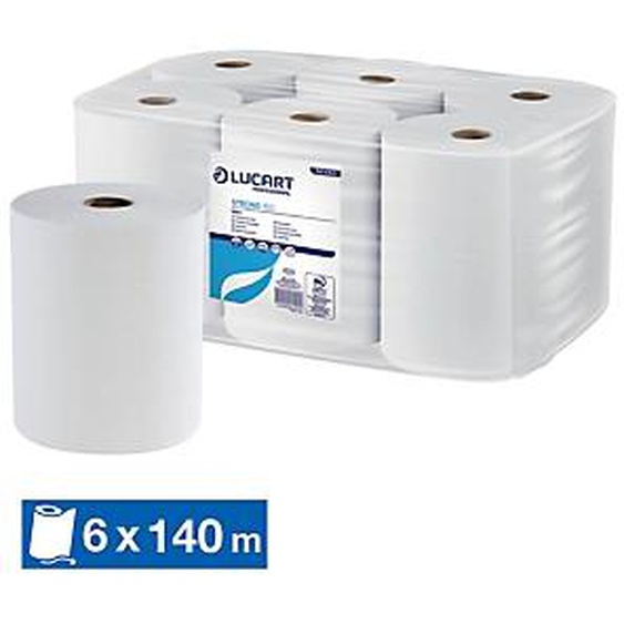 LUCART Essuie-mains rouleaux Lucart Strong, lot de 6 de 140 m