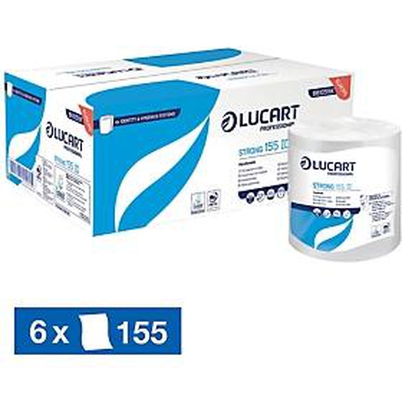LUCART Essuie-mains rouleaux Lucart Strong, lot de 6 de 155 m