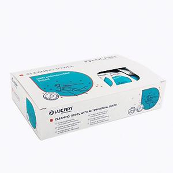 LUCART Lingettes désinfectantes mains Lucart, boîte de 150 lingettes individuelles