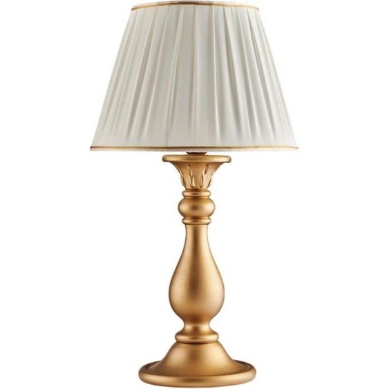 Lucca Lampe en bois doré antique 1 lumière avec abat-jour dm.35 H.60 d.35 BL271-LM-OR